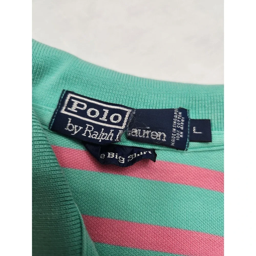 Polo Ralph Lauren Polo Shirt Mens Large Striped Pocket Classic Big Shirt‎